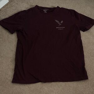 American Eagle Outfitters Men's Dark Red Tee
